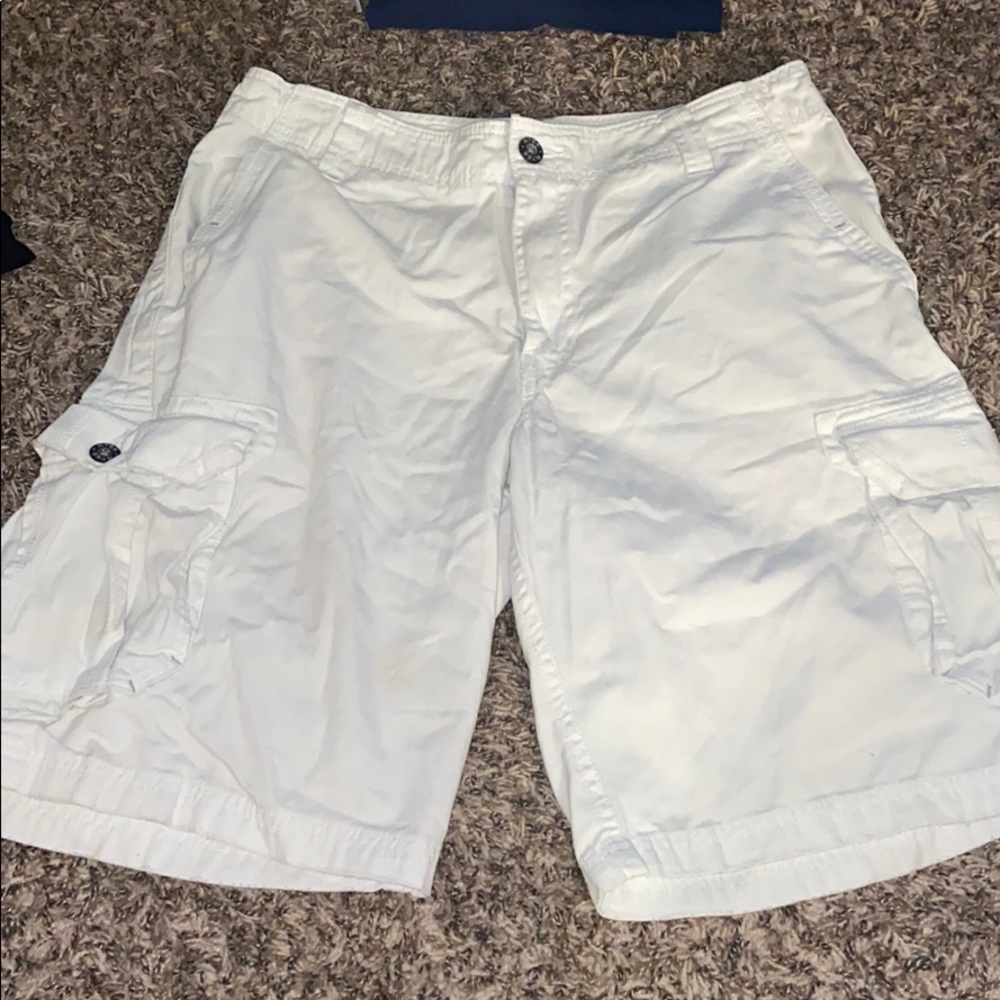 Route 66 White Cargo Shorts